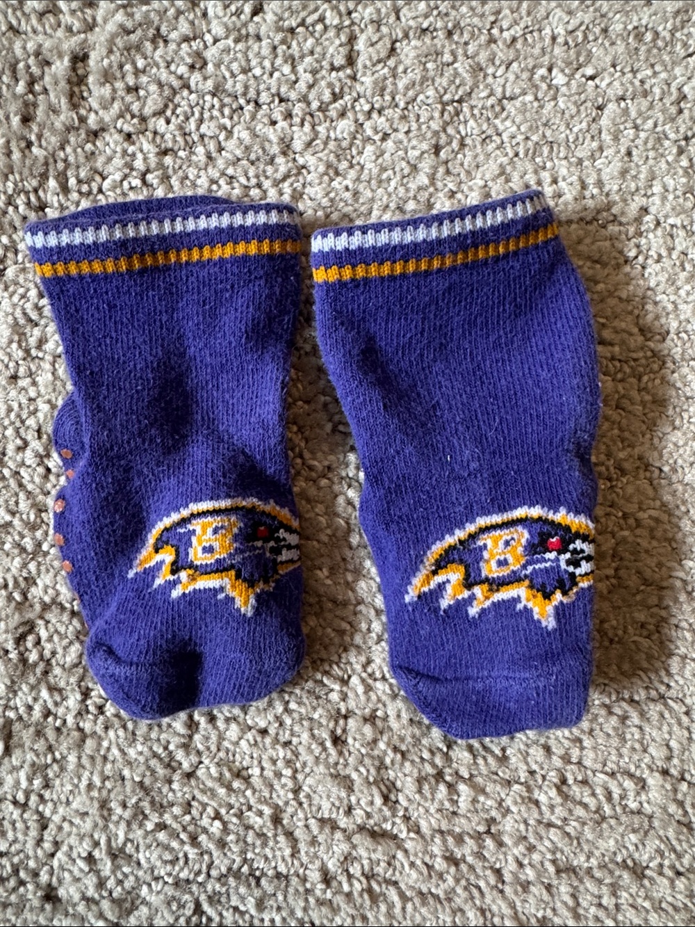 Baltimore Ravens Infant/Toddler Purple Grip Socks skidders